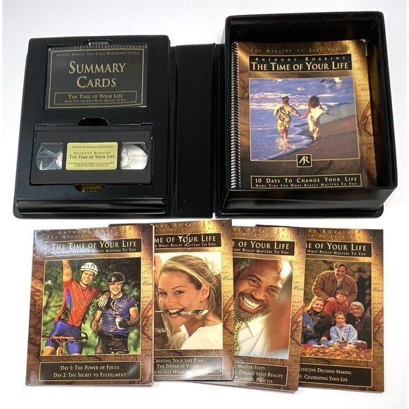 Anthony Robbins The Time of Your Life 16 CDs Workbook VHS Summary Cards COMPLETE - Picture 1 of 13